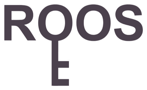 ROOS, logo met een sleutel die uit de O doorloopt